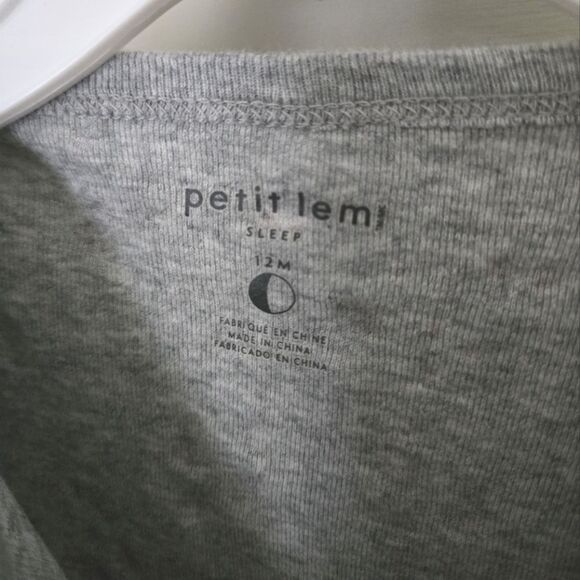 Petit Lem Gray and Pink Sleeper / Pajama - Picture 3 of 4